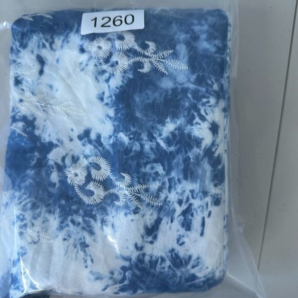 Chicos Vest Blue Drape front Lace Medium - Picture 5 of 9